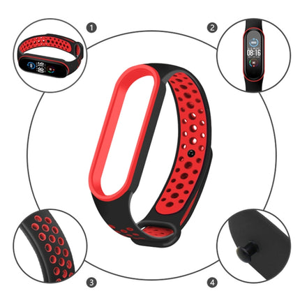 For Xiaomi Mi Band 6 (CA8856) Breathable Silicone Replacement Strap Watchband with Holes(Grey+Yellow)-garmade.com