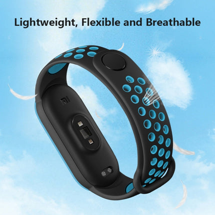 For Xiaomi Mi Band 6 (CA8856) Breathable Silicone Replacement Strap Watchband with Holes(Purple+Blue)-garmade.com