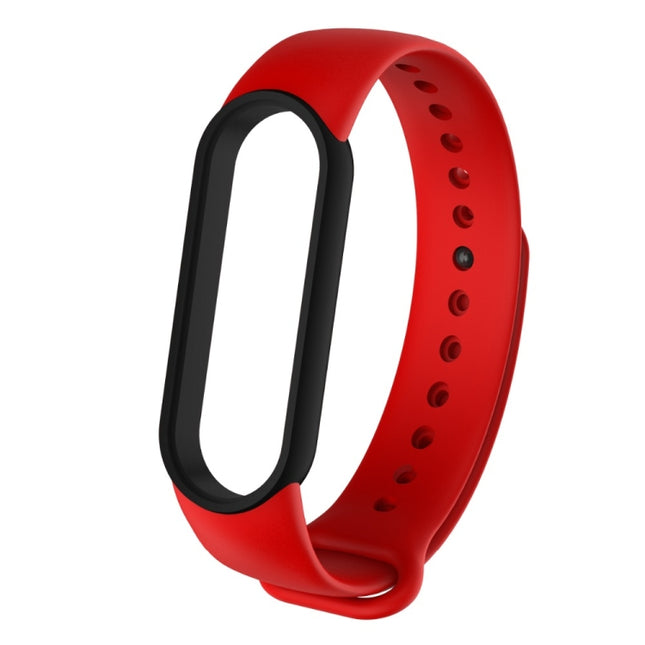 For Xiaomi Mi Band 6 (CA8856) Two-color Silicone Replacement Strap Watchband(Red+Black)-garmade.com