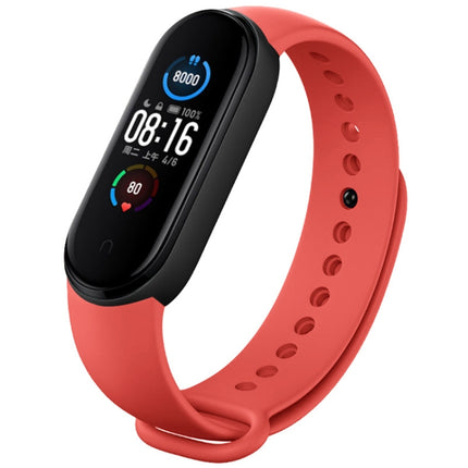 For Xiaomi Mi Band 6 (CA8856) Two-color Silicone Replacement Strap Watchband(Red+Black)-garmade.com