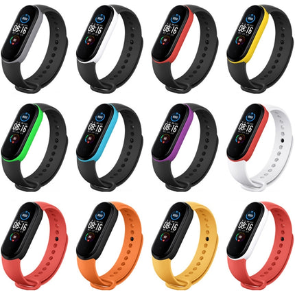 For Xiaomi Mi Band 6 (CA8856) Two-color Silicone Replacement Strap Watchband(Red+Black)-garmade.com