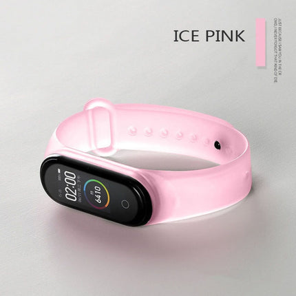 For Xiaomi Mi Band 6 (CA8856) Silicone Translucent Replacement Strap Watchband(Pink)-garmade.com