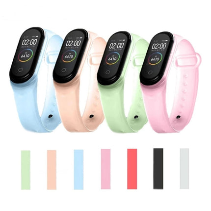 For Xiaomi Mi Band 6 (CA8856) Silicone Translucent Replacement Strap Watchband(Pink)-garmade.com