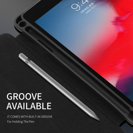 For iPad mini (2019) & 4 DUX DUCIS Domo Series Horizontal Flip Magnetic PU Leather Case with 3-folding Holder & Pen Slot(Black)-garmade.com