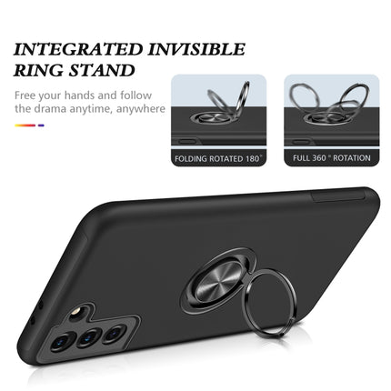 For Samsung Galaxy S21 5G PC + TPU Shockproof Magnetic Protective Case with Invisible Ring Holder(Black)-garmade.com