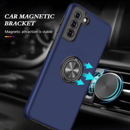 For Samsung Galaxy S21 5G PC + TPU Shockproof Magnetic Protective Case with Invisible Ring Holder(Blue)-garmade.com