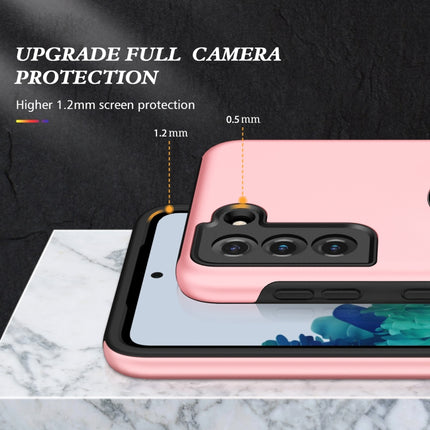 For Samsung Galaxy S21 5G PC + TPU Shockproof Magnetic Protective Case with Invisible Ring Holder(Rose Gold)-garmade.com