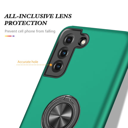 For Samsung Galaxy S21 5G PC + TPU Shockproof Magnetic Protective Case with Invisible Ring Holder(Dark Green)-garmade.com