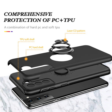 For Samsung Galaxy S21+ 5G PC + TPU Shockproof Magnetic Protective Case with Invisible Ring Holder(Black)-garmade.com