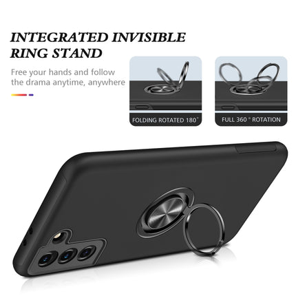 For Samsung Galaxy S21+ 5G PC + TPU Shockproof Magnetic Protective Case with Invisible Ring Holder(Black)-garmade.com