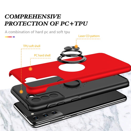 For Samsung Galaxy S21+ 5G PC + TPU Shockproof Magnetic Protective Case with Invisible Ring Holder(Red)-garmade.com