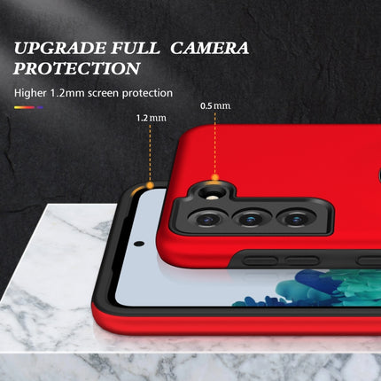 For Samsung Galaxy S21+ 5G PC + TPU Shockproof Magnetic Protective Case with Invisible Ring Holder(Red)-garmade.com