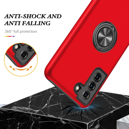 For Samsung Galaxy S21+ 5G PC + TPU Shockproof Magnetic Protective Case with Invisible Ring Holder(Red)-garmade.com