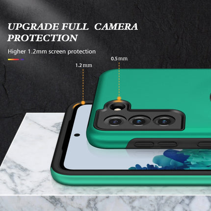 For Samsung Galaxy S21+ 5G PC + TPU Shockproof Magnetic Protective Case with Invisible Ring Holder(Dark Green)-garmade.com