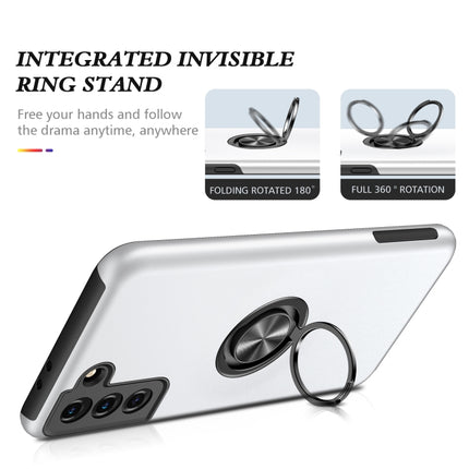 For Samsung Galaxy S21+ 5G PC + TPU Shockproof Magnetic Protective Case with Invisible Ring Holder(Silver)-garmade.com