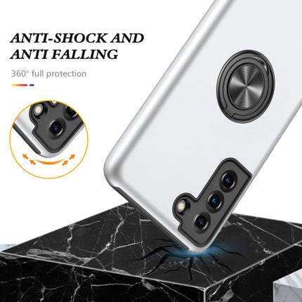 For Samsung Galaxy S21+ 5G PC + TPU Shockproof Magnetic Protective Case with Invisible Ring Holder(Silver)-garmade.com