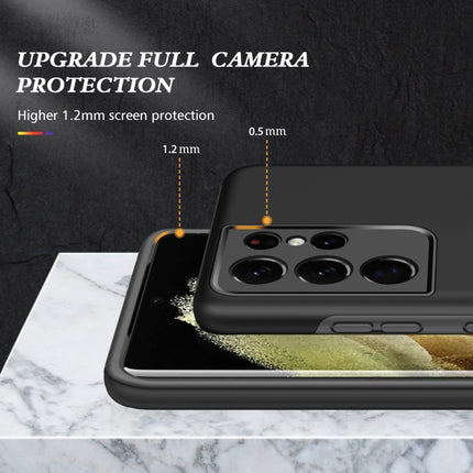 For Samsung Galaxy S21 Ultra 5G PC + TPU Shockproof Magnetic Protective Case with Invisible Ring Holder(Black)-garmade.com