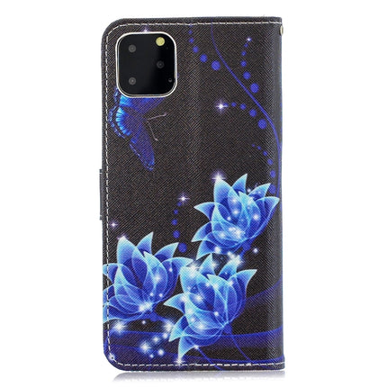 For iPhone 11 Horizontal Flip Leather Case with Holder & Card Slots & Wallet(Blue Folwer)-garmade.com
