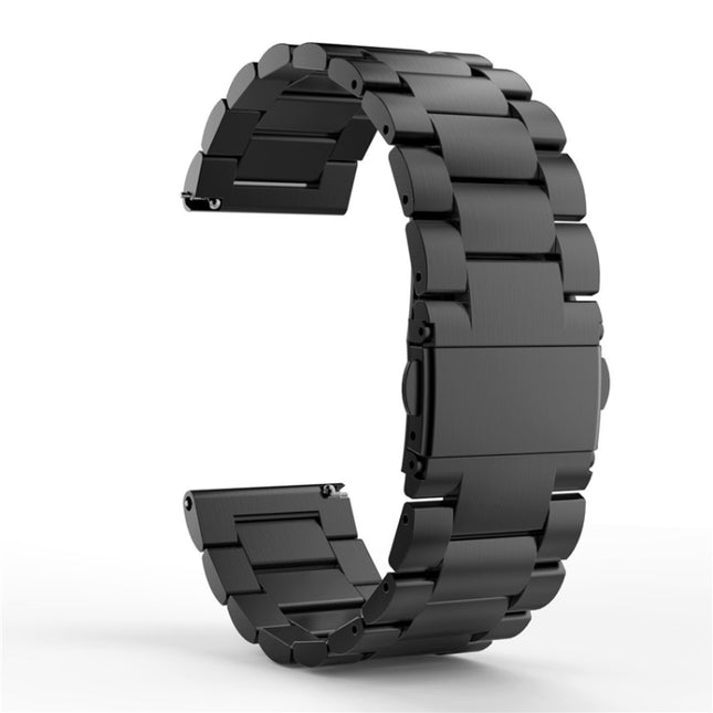 20mm Three Flat Buckle Stainless Steel Replacement Watchband for Samsung Galaxy Watch Active 2 / Amazfit GTS 2(Black)-garmade.com