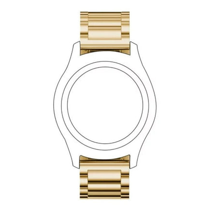 20mm Three Flat Buckle Stainless Steel Replacement Watchband for Samsung Galaxy Watch Active 2 / Amazfit GTS 2(Gold)-garmade.com