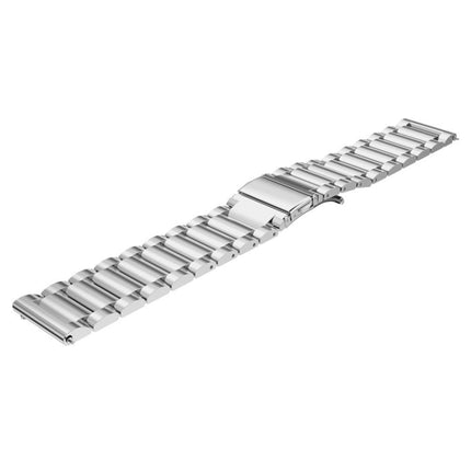 20mm Three Flat Buckle Stainless Steel Replacement Watchband for Samsung Galaxy Watch Active 2 / Amazfit GTS 2(Silver)-garmade.com