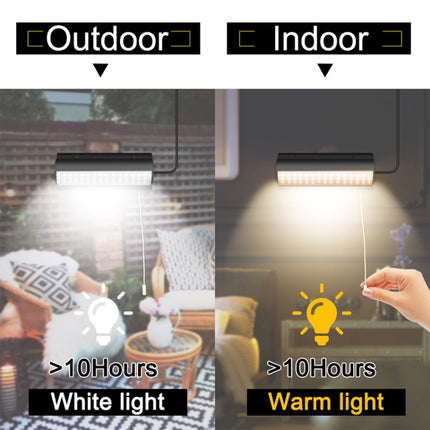 Pull-Switch 2 in 1 Solar Light 60-LEDs Landscape Courtyard Wall Lamp, Light Color:White Light(Black Shell)-garmade.com