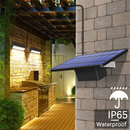 Pull-Switch 2 in 1 Solar Light 60-LEDs Landscape Courtyard Wall Lamp, Light Color:Warm Light(Black Shell)-garmade.com
