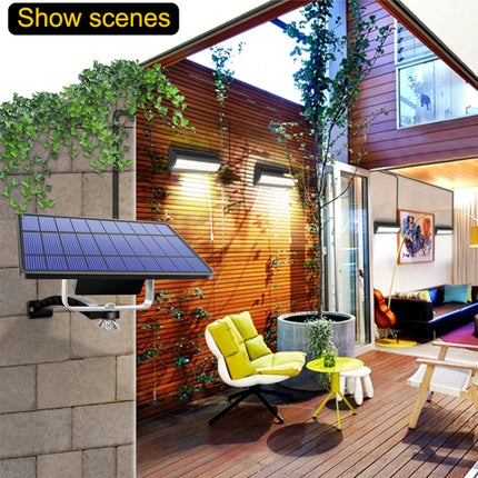 Pull-Switch 2 in 1 Solar Light 60-LEDs Landscape Courtyard Wall Lamp, Light Color:Warm Light(Black Shell)-garmade.com
