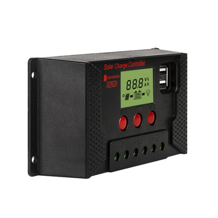 PWM Solar Controller 12V / 24V Lithium Battery Charging Photovoltaic Panel Charging Street Light Controller with Dual USB Output, Model:CPLS-60A-garmade.com