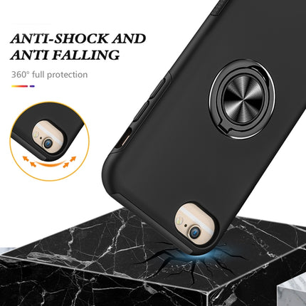 PC + TPU Shockproof Magnetic Protective Case with Invisible Ring Holder For iPhone 6(Black)-garmade.com