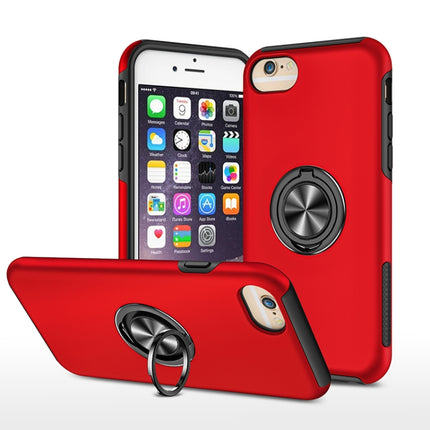 PC + TPU Shockproof Magnetic Protective Case with Invisible Ring Holder For iPhone 6(Red)-garmade.com