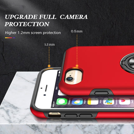 PC + TPU Shockproof Magnetic Protective Case with Invisible Ring Holder For iPhone 6(Red)-garmade.com