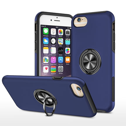 PC + TPU Shockproof Magnetic Protective Case with Invisible Ring Holder For iPhone 6(Blue)-garmade.com