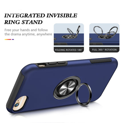 PC + TPU Shockproof Magnetic Protective Case with Invisible Ring Holder For iPhone 6(Blue)-garmade.com