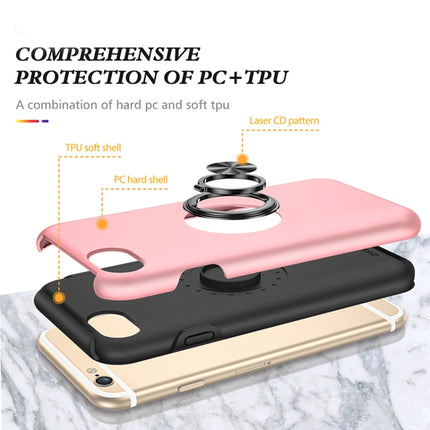 PC + TPU Shockproof Magnetic Protective Case with Invisible Ring Holder For iPhone 6(Rose Gold)-garmade.com