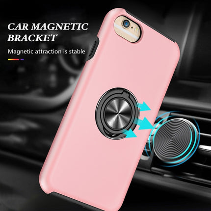 PC + TPU Shockproof Magnetic Protective Case with Invisible Ring Holder For iPhone 6(Rose Gold)-garmade.com
