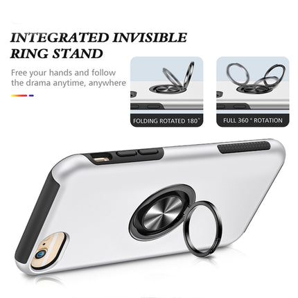 PC + TPU Shockproof Magnetic Protective Case with Invisible Ring Holder For iPhone 6(Silver)-garmade.com
