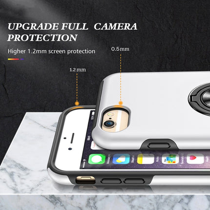 PC + TPU Shockproof Magnetic Protective Case with Invisible Ring Holder For iPhone 6(Silver)-garmade.com