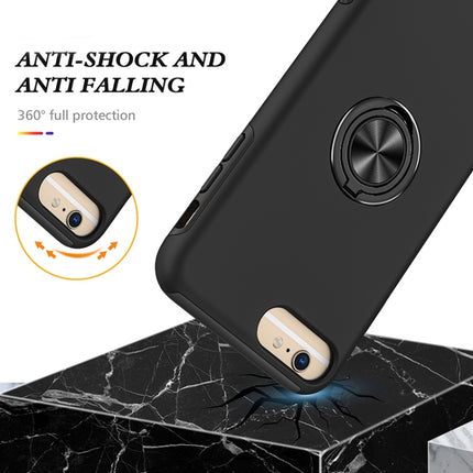 PC + TPU Shockproof Magnetic Protective Case with Invisible Ring Holder For iPhone 6 Plus(Black)-garmade.com