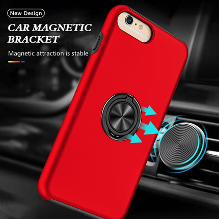 PC + TPU Shockproof Magnetic Protective Case with Invisible Ring Holder For iPhone 6 Plus(Red)-garmade.com