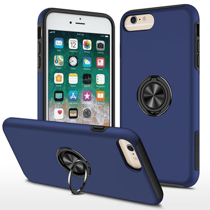 PC + TPU Shockproof Magnetic Protective Case with Invisible Ring Holder For iPhone 6 Plus(Blue)-garmade.com