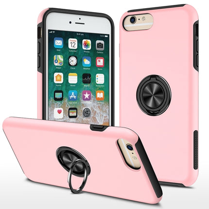 PC + TPU Shockproof Magnetic Protective Case with Invisible Ring Holder For iPhone 6 Plus(Rose Gold)-garmade.com
