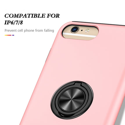 PC + TPU Shockproof Magnetic Protective Case with Invisible Ring Holder For iPhone 6 Plus(Rose Gold)-garmade.com