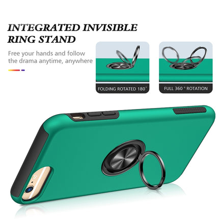PC + TPU Shockproof Magnetic Protective Case with Invisible Ring Holder For iPhone 6 Plus(Dark Green)-garmade.com