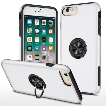 PC + TPU Shockproof Magnetic Protective Case with Invisible Ring Holder For iPhone 6 Plus(Silver)-garmade.com