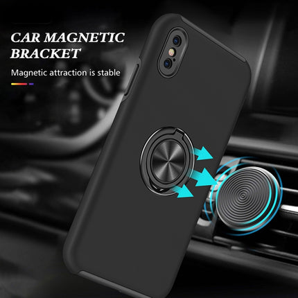 PC + TPU Shockproof Magnetic Protective Case with Invisible Ring Holder For iPhone XS / X(Black)-garmade.com