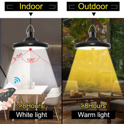 Smart Induction 2 in 1 112LEDs Solar Light Indoor and Outdoor Garden Garage LED Lamp, Light Color:Warm Light(Black)-garmade.com