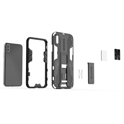 Supersonic PC + TPU Shock-proof Protective Case with Holder For iPhone X & XS(Black)-garmade.com