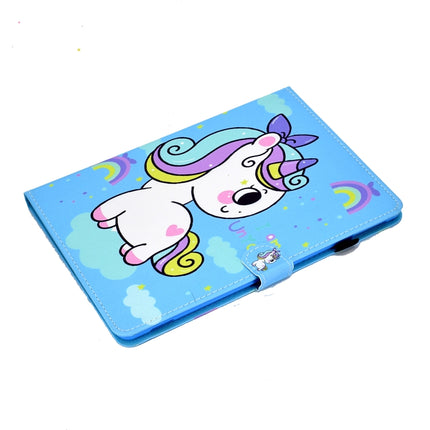 For iPad 10.2 2021 / 2020 / 2019 Painted Pattern TPU Horizontal Flip Leather Protective Case(Rainbow Unicorn)-garmade.com