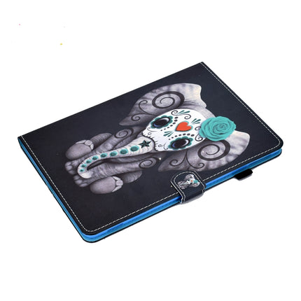 For iPad 10.2 2021 / 2020 / 2019 Painted Pattern TPU Horizontal Flip Leather Protective Case(Rose Elephant)-garmade.com
